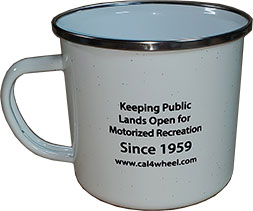 Back of metal mug